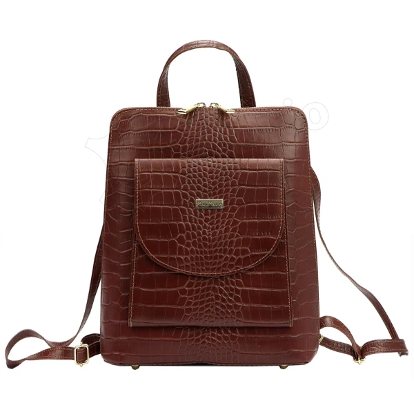 Женский рюкзак из натуральной кожи MiaMore 01-010 CROCO