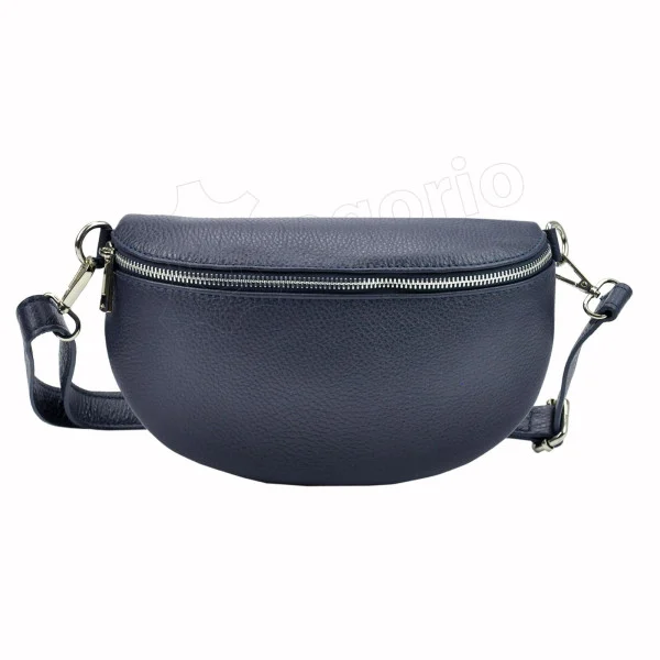 Женская кожаная сумка на пояс (бананка) Patrizia 417-003D SILVER
