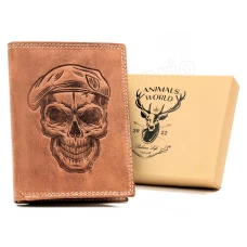 Мужской кожаный кошелек Always Wild ANIMALS N4-CHM SKULL Мужской кожаный кошелек Always Wild ANIMALS N4-CHM SKULL