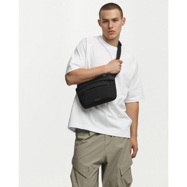 Чоловіча сумка з екошкіри Basic bag поліестер, чорна