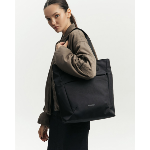 Жіночі сумки з екокожі Basic tote поліестер, чорна