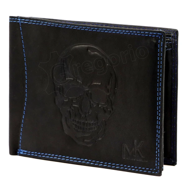 Чоловічий шкіряний гаманець Money Kepper CDD 5600 SKULL