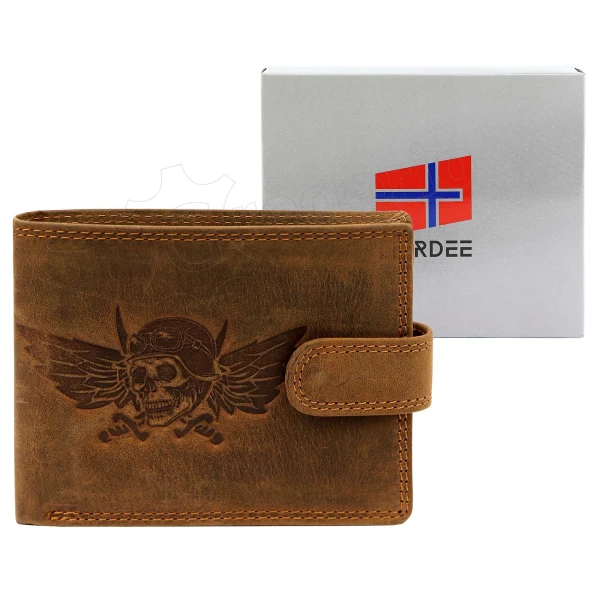 Чоловічий шкіряний гаманець Nordee L895 MOTOSKULL