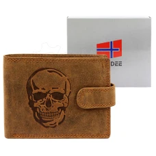 Чоловічий шкіряний гаманець Nordee L895 SKULL