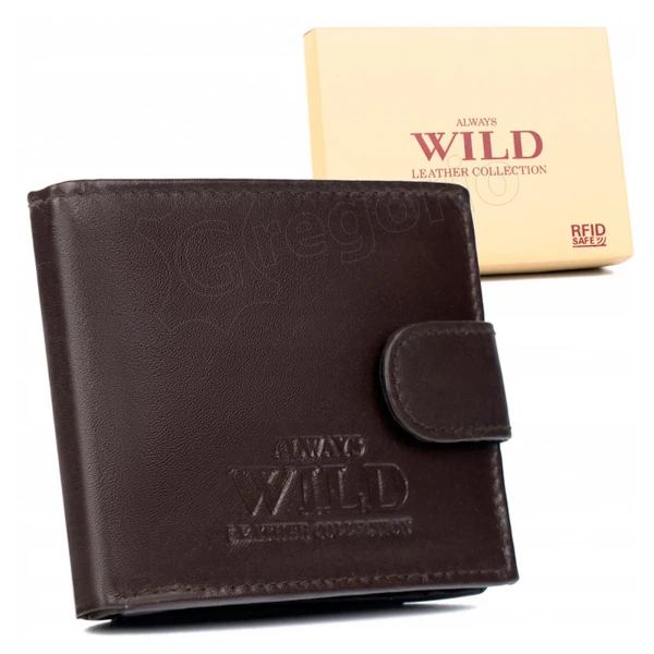 Мужской кожаный кошелек Always Wild N0035L-P-SCR