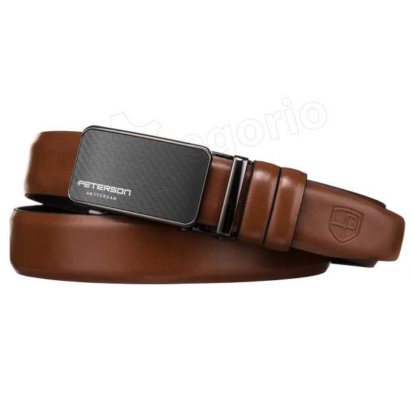 Чоловічий ремінь Peterson PTN A002 BROWN