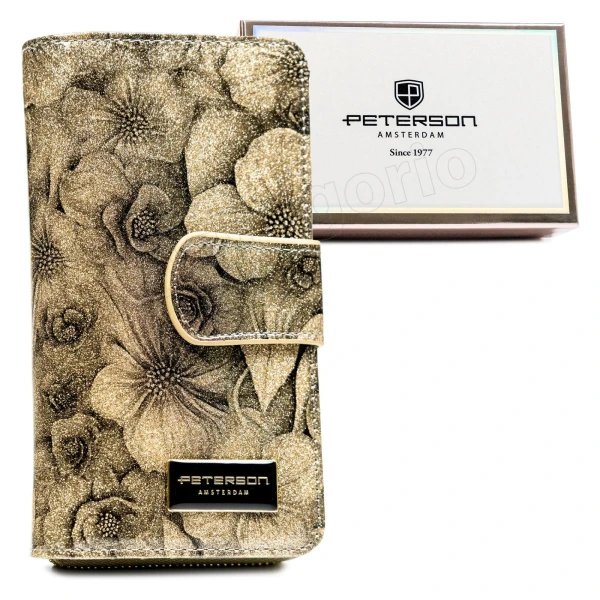 Женский кошелек из натуральной кожи и экокожи Peterson PTN PS116-FDS