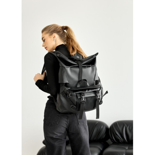 Жіночий рюкзак ролл Sambag RollTop Double чорний